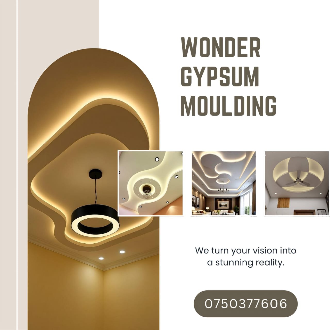 Gypsum ceiling contractors advertisement in Vavuniya